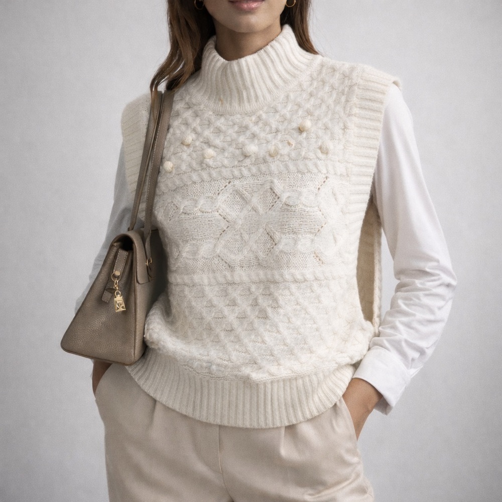 INC International Concepts Cable Knit Sleeveless Sweater Vest